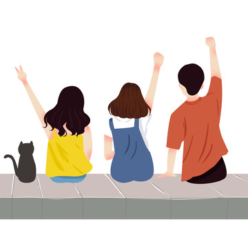 五四青年节人物插画