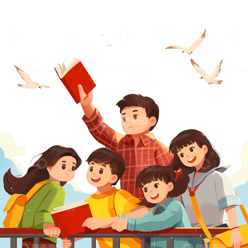 高清大图下载【趣麦麦图】青年卡通人物插画素材