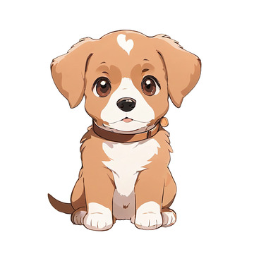 一只卡其色卡通宠物狗