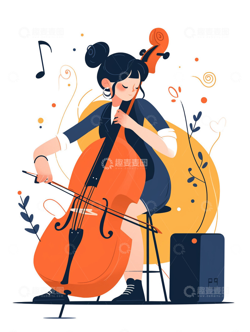 高清大图下载【趣麦麦图】女孩拉大提琴青年活动2