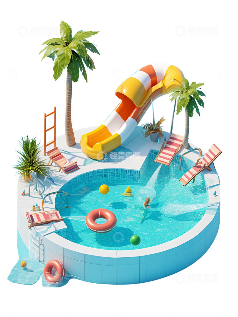 高清大图下载【趣麦麦图】-游泳池泳池夏天水上乐园