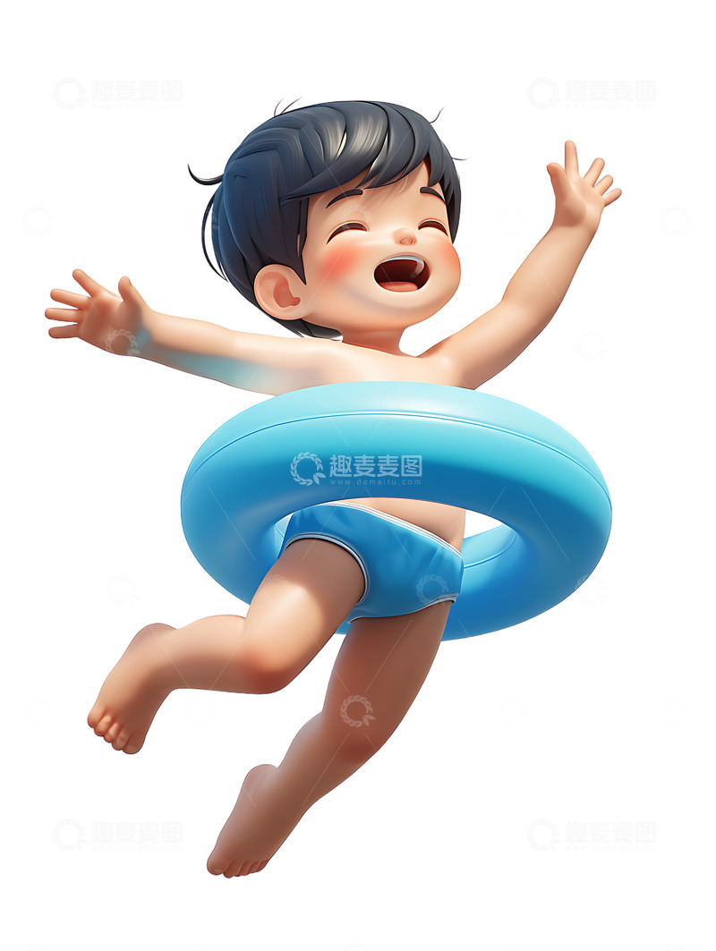 高清大图下载【趣麦麦图】-游泳小孩夏季游泳6