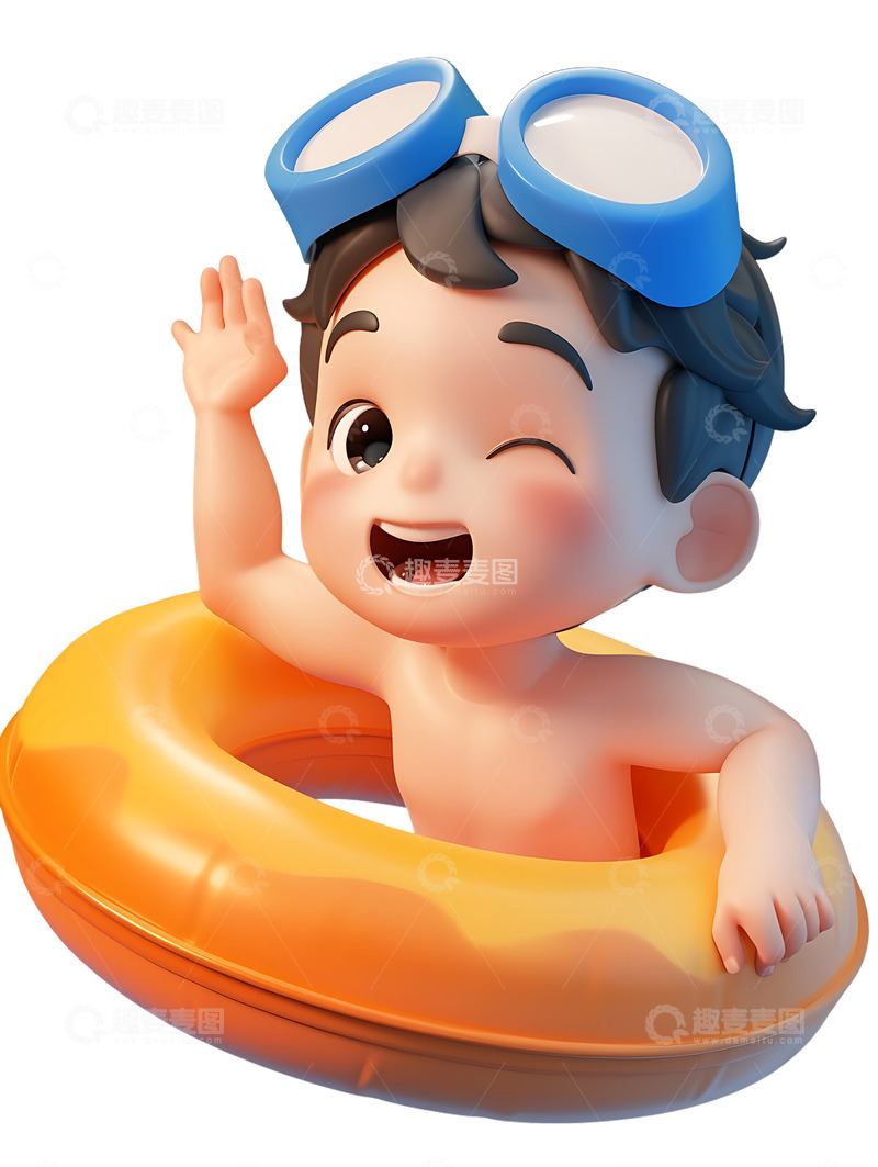 高清大图下载【趣麦麦图】游泳小孩夏季游泳3