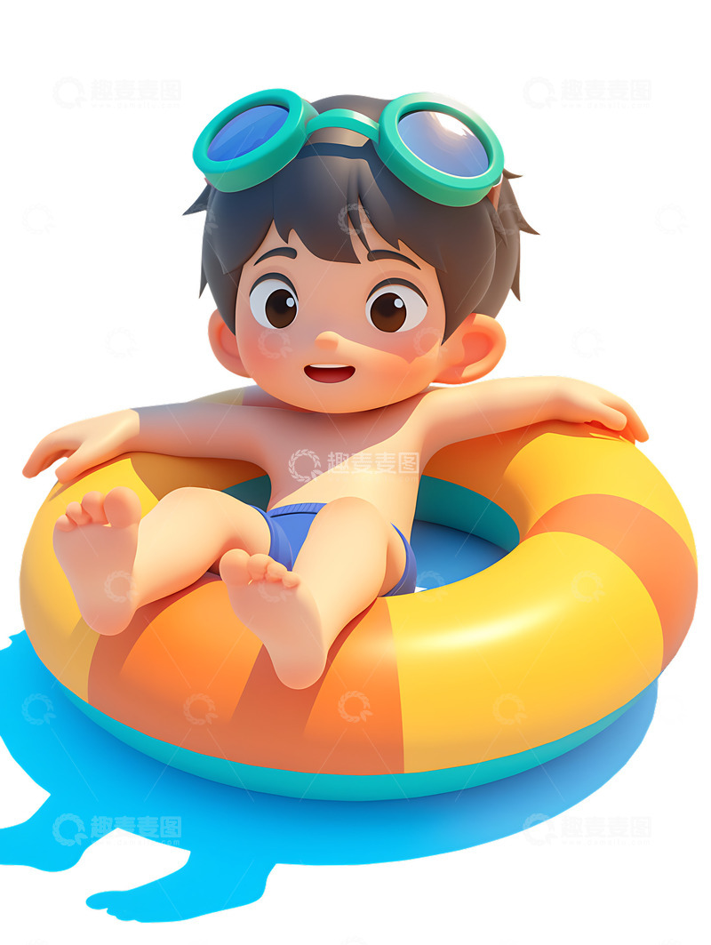 高清大图下载【趣麦麦图】游泳小孩夏季游泳5