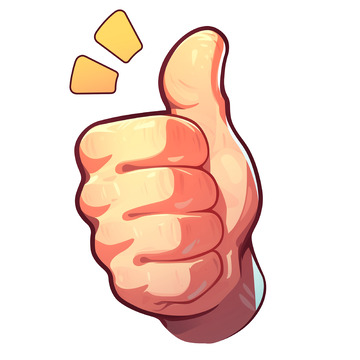 加油真棒手绘卡通手势素材