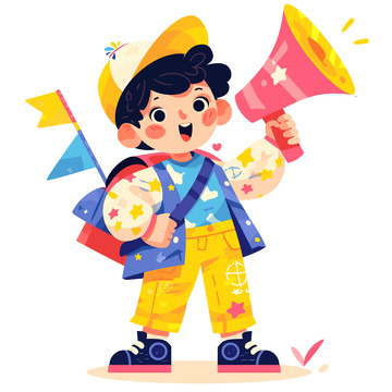 职业导游卡通插画素材