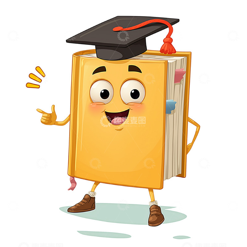 高清大图下载【趣麦麦图】拟人化书本免抠卡通素材