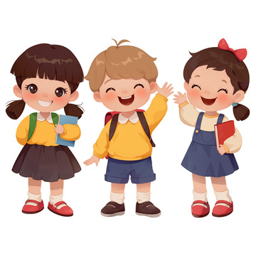 开学季学生免抠卡通人物