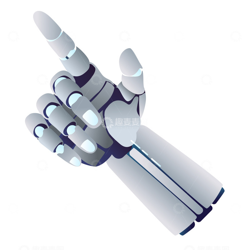 源文件下载【趣麦麦图】矢量银色机械手臂