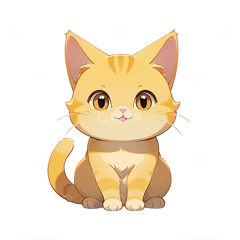 一只卡通宠物小黄猫