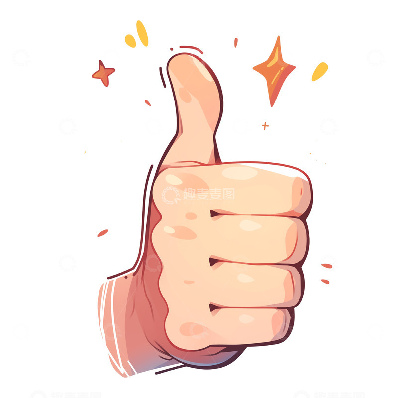 高清大图下载【趣麦麦图】新媒体用图卡通手势素材