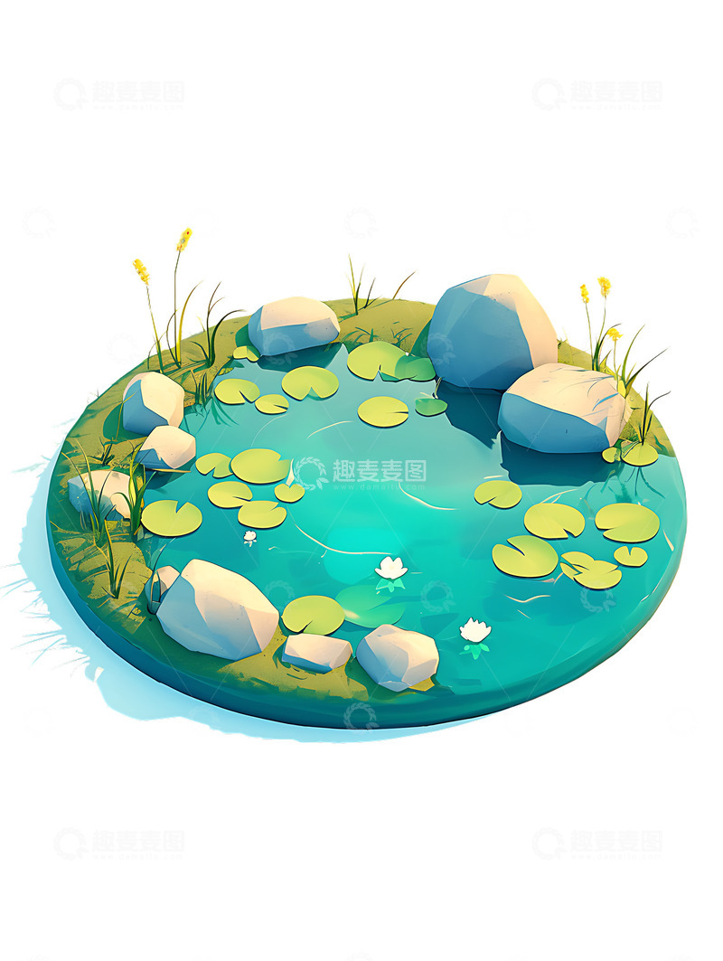 高清大图下载【趣麦麦图】池塘鱼塘水池景观3