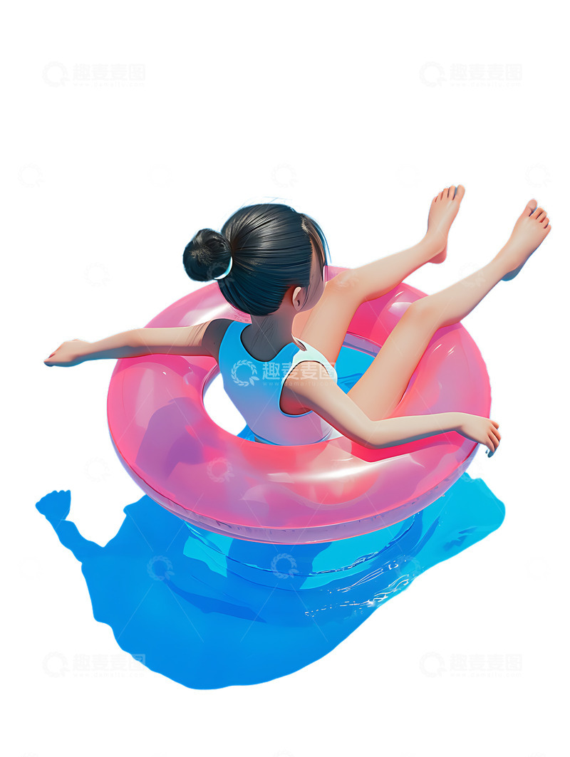 高清大图下载【趣麦麦图】游泳小女孩夏季游泳7
