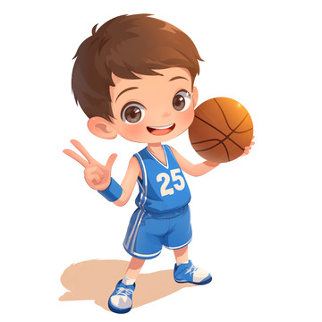 卡通风格少儿篮球海报素材