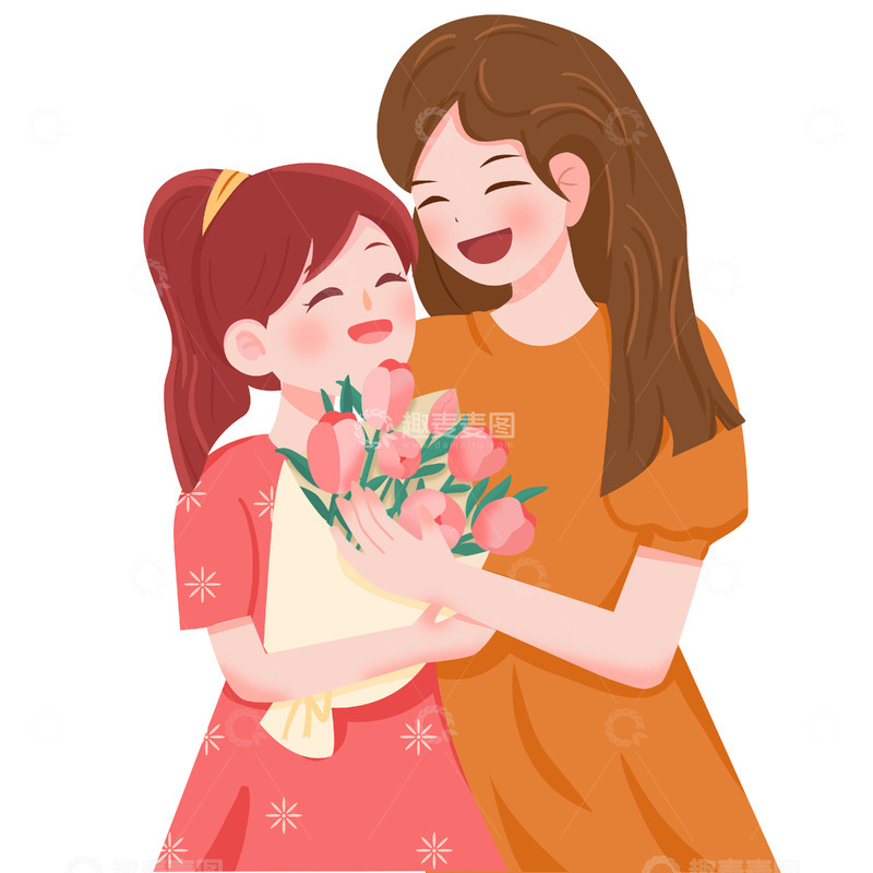 源文件下载【趣麦麦图】母亲节人物插画
