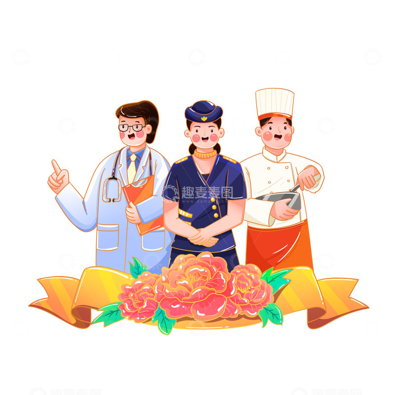 劳动节职业插画