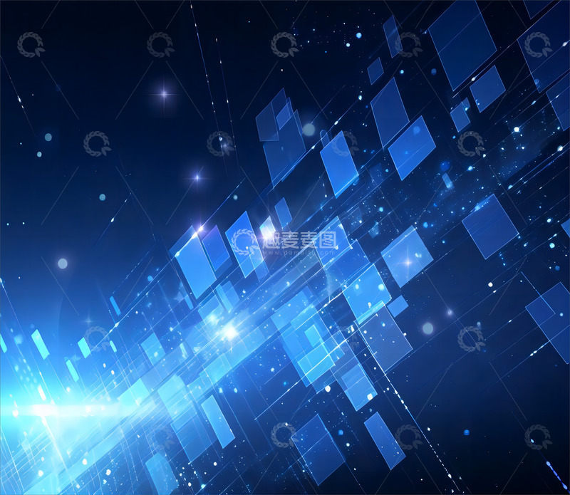 高清大图下载【趣麦麦图】方块抽象科技感背景