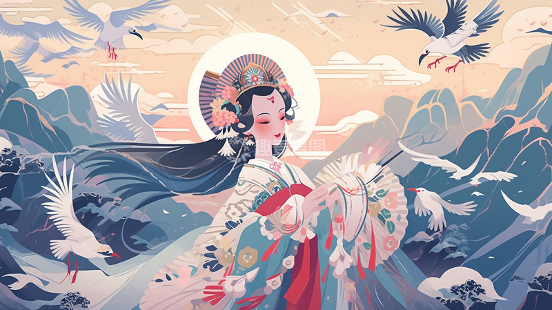 高清大图下载【趣麦麦图】中国传统戏曲插画