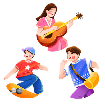 青年节男女元素