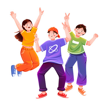 青年节男女插画