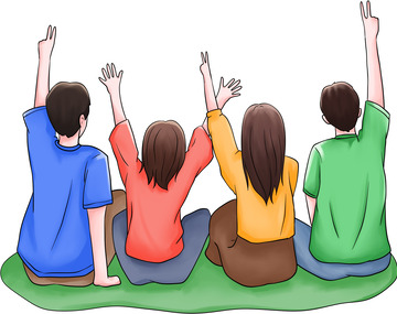 五四青年节坐着青年背影