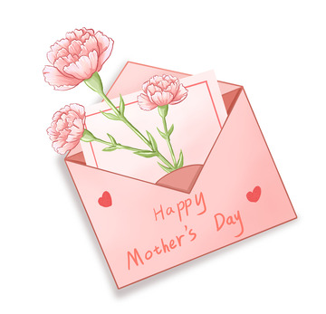 康乃馨花束鲜花信封母亲节快乐
