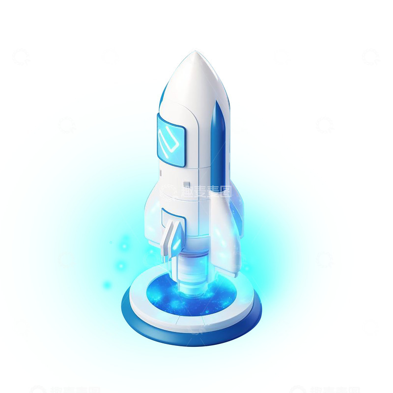 高清大图下载【趣麦麦图】3D风格火箭UI