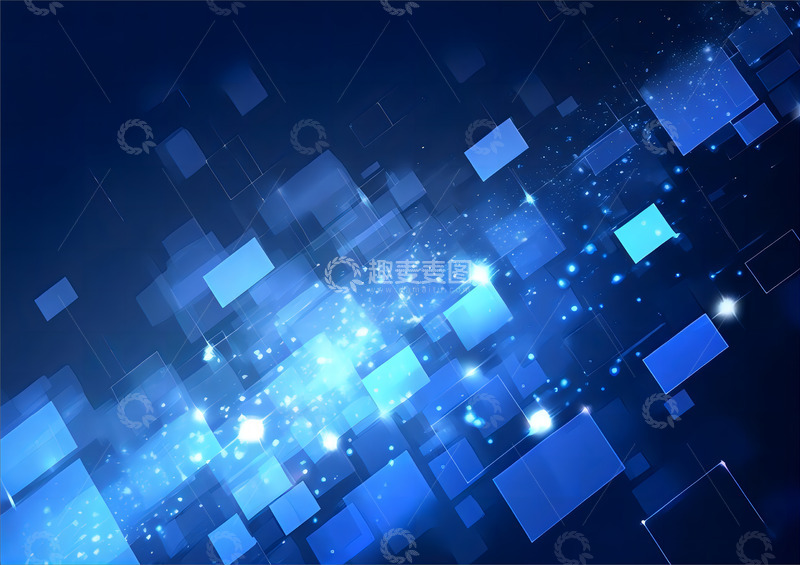 高清大图下载【趣麦麦图】方块科技感光效背景