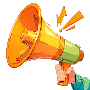 手拿喇叭宣传卡通素材