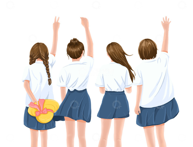 源文件下载【趣麦麦图】女生背影毕业季青年节五四