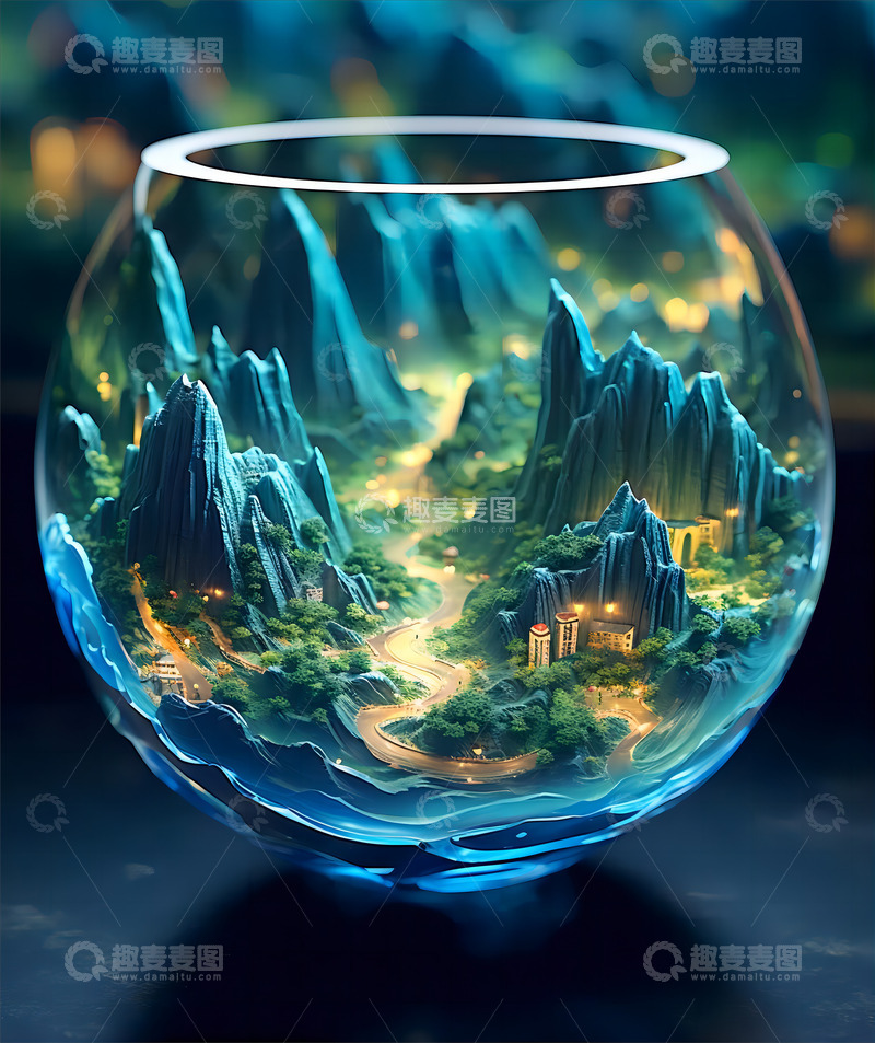 高清大图下载【趣麦麦图】微缩景观地理景观