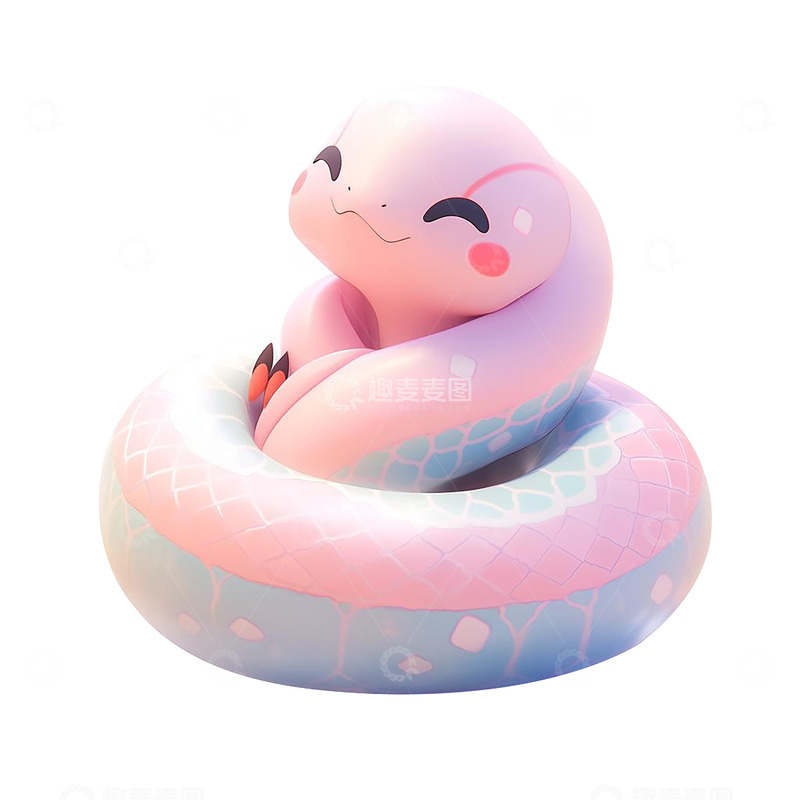 高清大图下载【趣麦麦图】可爱粉色蛇宝宝