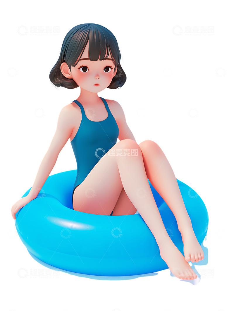 高清大图下载【趣麦麦图】游泳的小女孩3