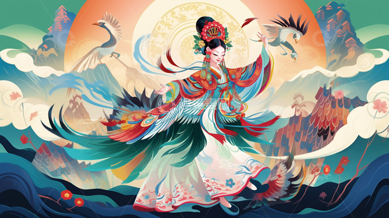 高清大图下载【趣麦麦图】传统文化戏曲插画