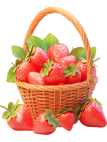 装满草莓的篮子果篮