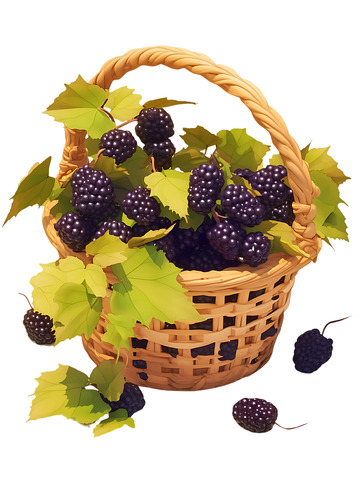 装满桑葚的篮子果篮