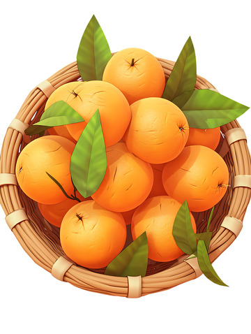 装满鲜橙橙子的篮子果篮2