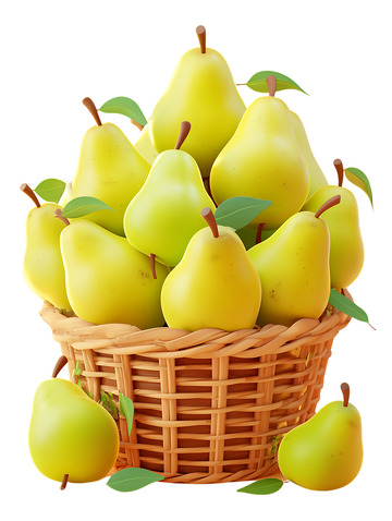 装满鸭梨的篮子果篮