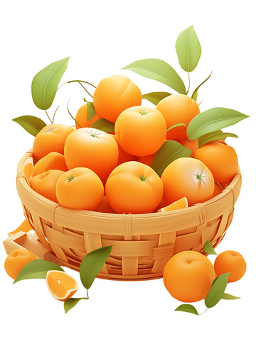 装满橙子的篮子果篮2
