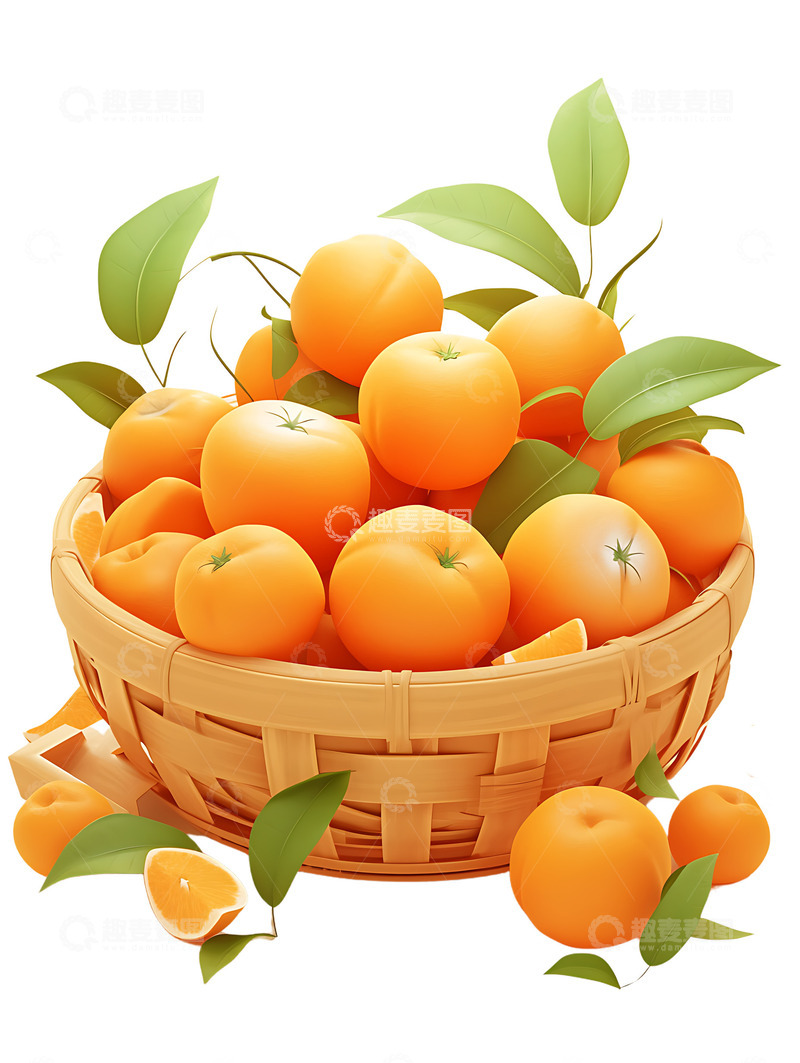 高清大图下载【趣麦麦图】装满橙子的篮子果篮2
