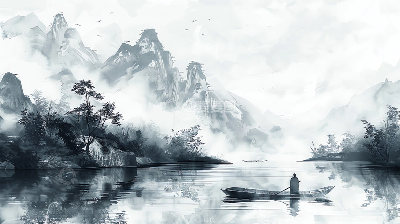 高清大图下载【趣麦麦图】古风水墨背景图