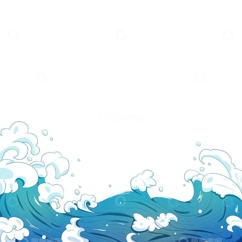 源文件下载【趣麦麦图】手绘国潮海浪
