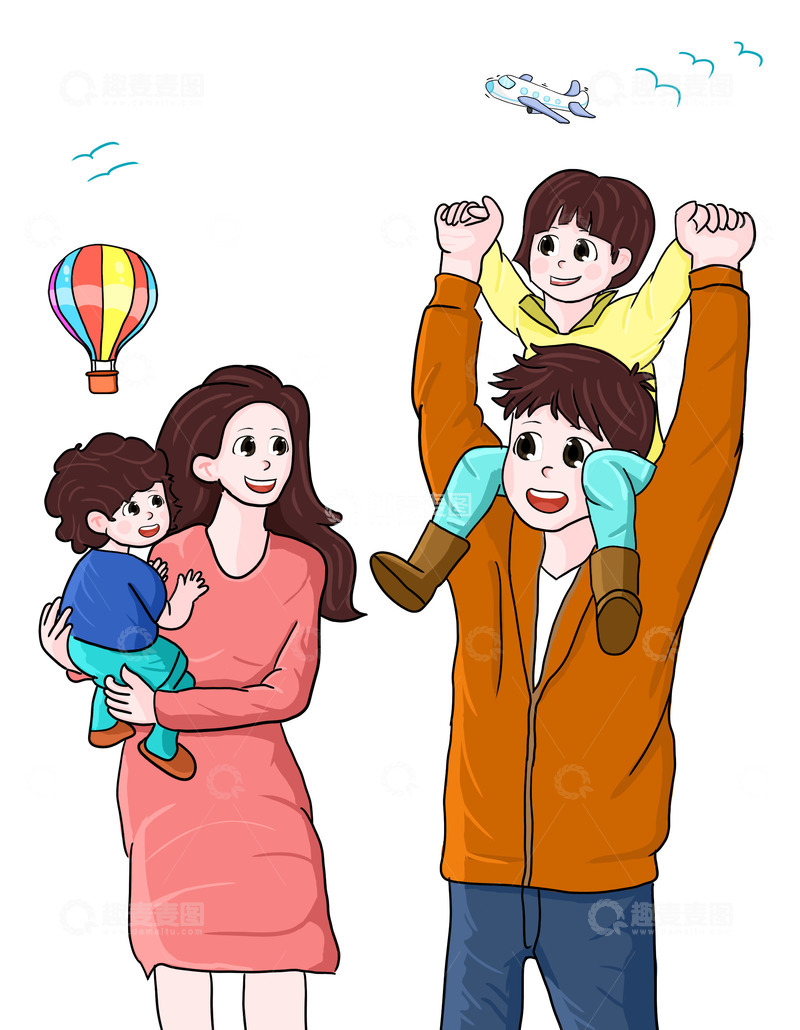 五一出游 一家人 郊游 踏青