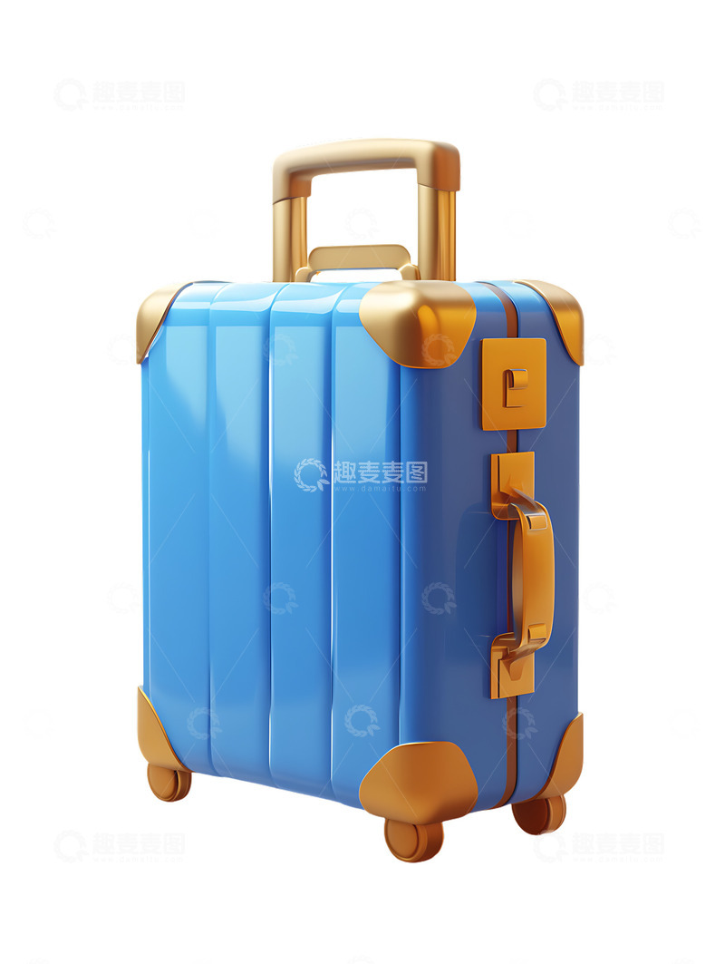 高清大图下载【趣麦麦图】蓝色的行李箱