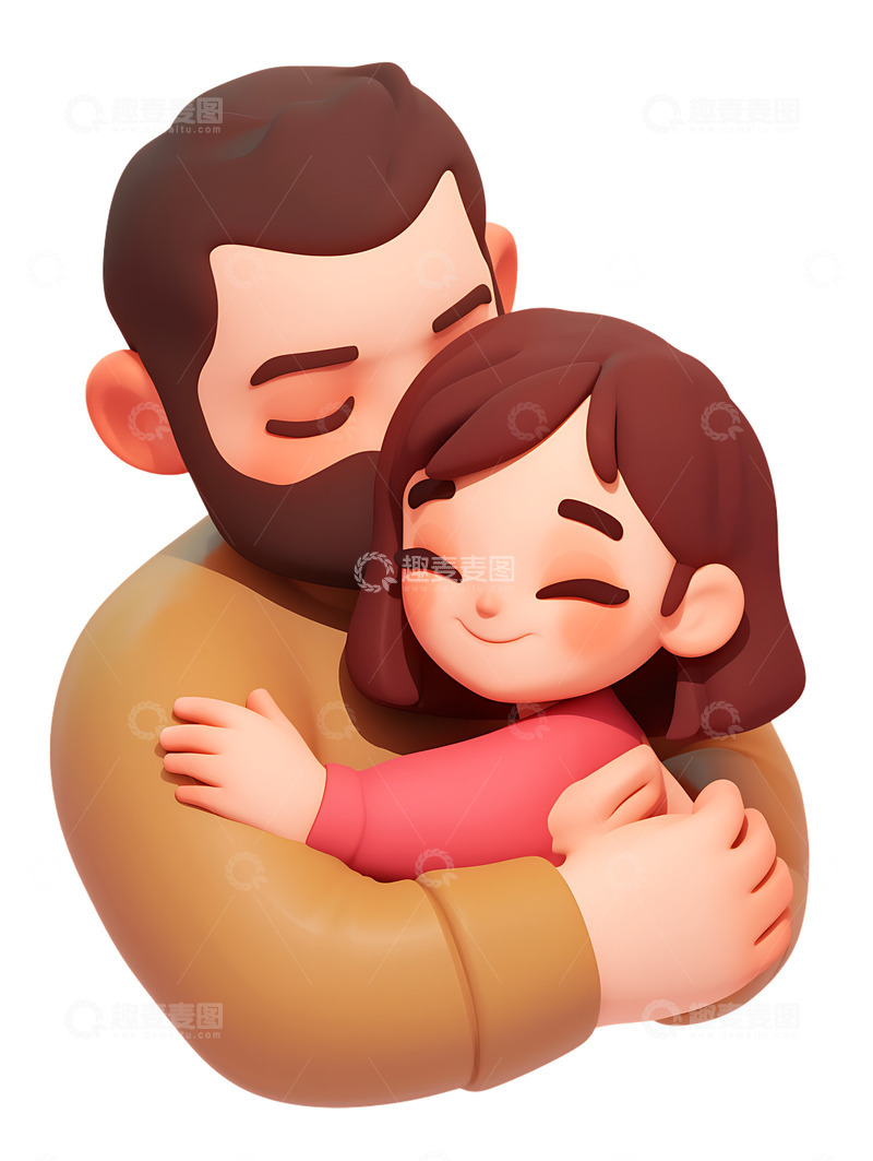 高清大图下载【趣麦麦图】父女卡通图标