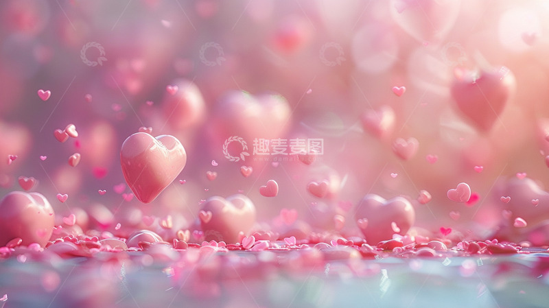 高清大图下载【趣麦麦图】粉色情人节背景梦幻