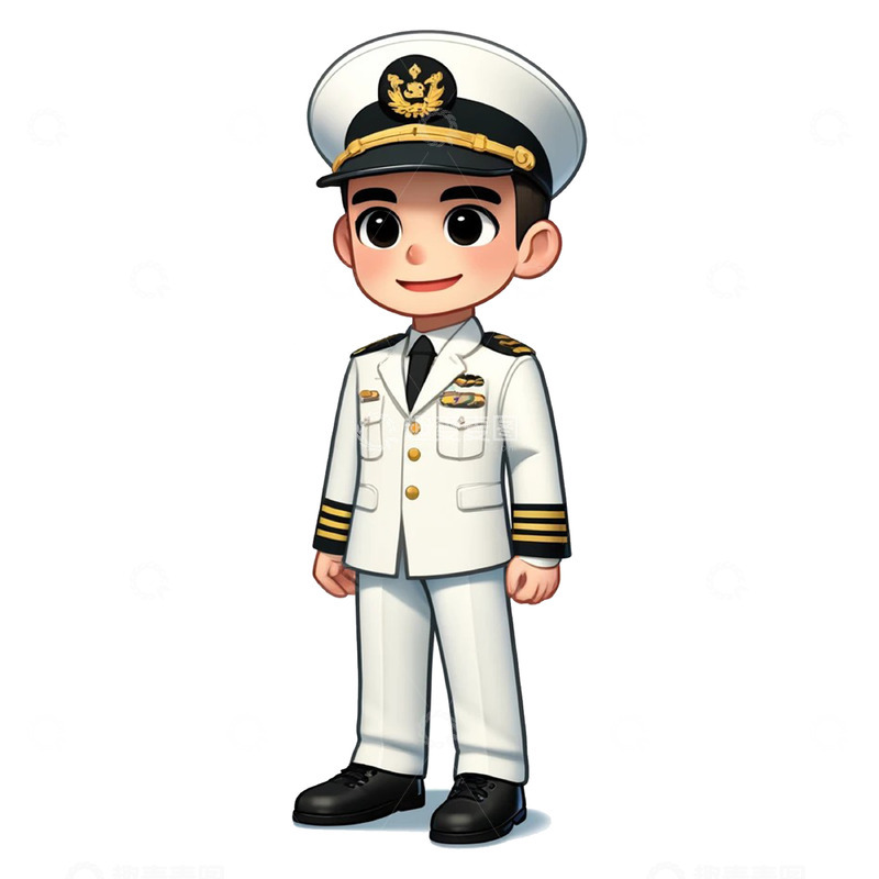 高清大图下载【趣麦麦图】海军军官侧身免抠素材