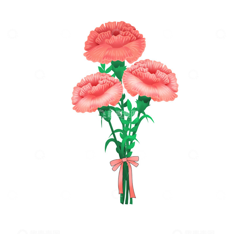源文件下载【趣麦麦图】-母亲节粉色康乃馨花束