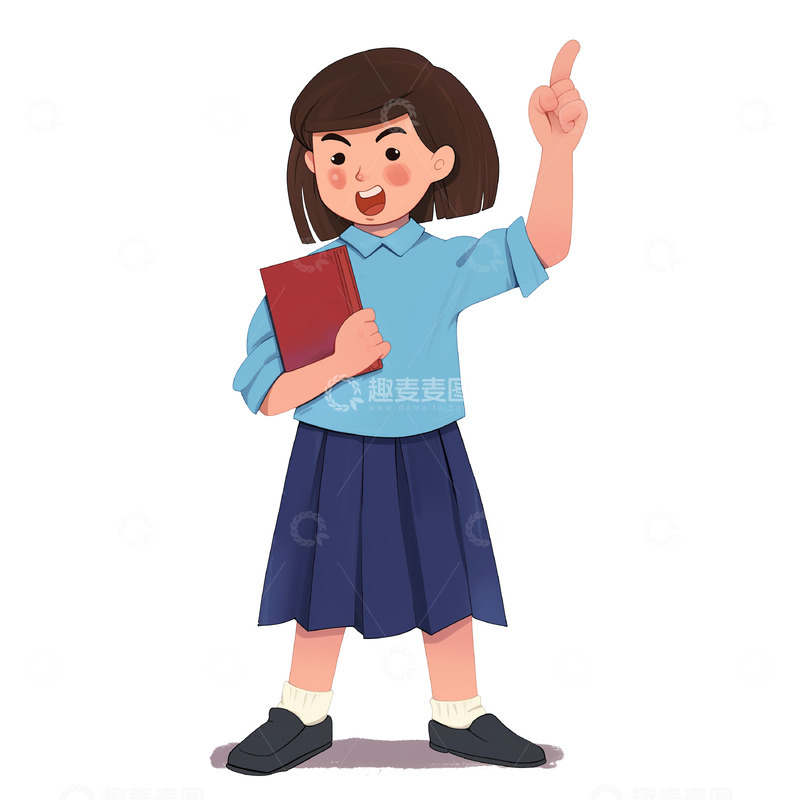 高清大图下载【趣麦麦图】民国青年卡通人物素材