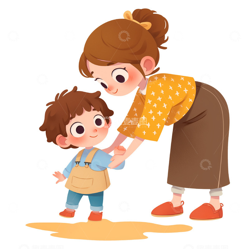 宝宝学走路卡通场景素材